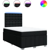 vidaXL Lit boxspring avec matelas noir 120x200 cm Tissu