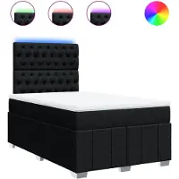 vidaXL Lit boxspring avec matelas noir 120x190 cm Tissu