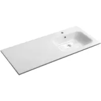 Sapho ARECA lavabo en fonte de marbre 121x51,5cm, à droite, blanc