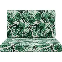 vidaXL Coussin de canapé d'extérieur 2 pcs Motif feuille Polyester