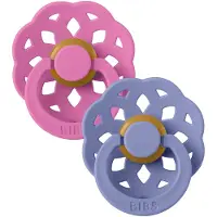 BIBS Bohême Tétine - Taille 2 - Tour - 2 Pack - Bubblegum/Péri - - 6-18 mois - Tétine
