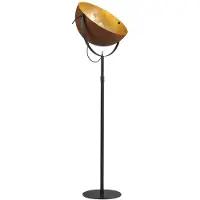 Masterlight Lampadaire Industria 180 brun rouille avec de l'or