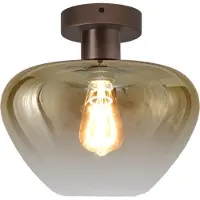 Masterlight Plafonnier Genua marron avec verre doré Ø 29cm