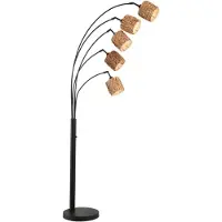 FISCHER&HONSEL GMBH Lampe à arc Hyazinthe en rotin à 5 lumières