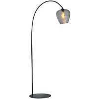 Masterlight Lampe à arc Porto Verre fumé diamant - Ø 21cm
