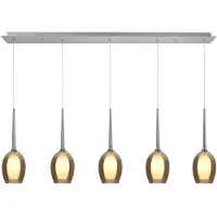 Highlight Suspension Belle nickel 5 lumières droit