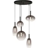 Masterlight Lampe pendante 5L vide Lido Ball avec du verre qui s’estompe à la fumée