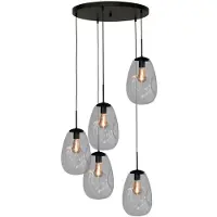 Masterlight Lampe suspendue Vide Lava 5x verre transparent Ø 22,5 cm