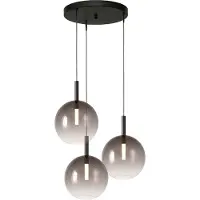 Masterlight Lampe pendante 3L Vide Lido Ball avec du verre Ø de 24 cm qui décolore la fumée