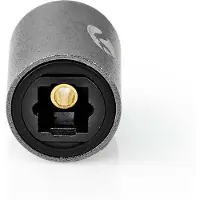 Nedis Toslink Adapter - Toslink femelle - Toslink femelle - Droit - Métal - Gris métal - 1 pièce - Boîte
