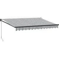 vidaXL Marquise rétractable Anthracite & Blanc 3,5x2,5 m Tissu & Aluminium