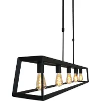 Mexlite - suspension - Buckley - noir - métal - grande lampe de table à manger - E27 - 2675ZW