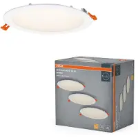 Osram Spot encastrable LED Essential Slim 225 mm 22 W blanc, lot de 3 spots encastrés 2000 lm blanc chaud 3000 K, spot de plafond IP20