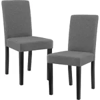En.casa Chaise de salle à manger 'Hamburg' (lot de 2) Chaise rembourrée textile pieds en bois gris foncé