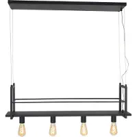Mexlite - suspension - Buckley - noir - métal - grande lampe de table à manger - E27 - 2983ZW