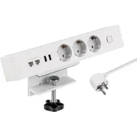 MaxTrack Multiprise triple avec 2 ports USB et 2 ports Ethernet, 1,8 m