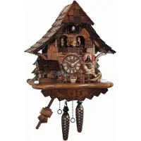 Engstler - 4925_QMT - Coucou - Quartz - Noyer - avec musique avec couple de danse - 35 cm