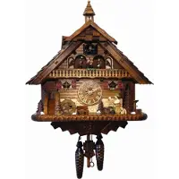 Engstler - 4512_QMT - Coucou - Quartz - Noyer - avec musique avec couple de danse - 43 cm