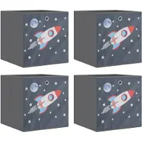 vidaXL Boîtes pliantes 4 pcs. Gris 32x32x32 cm Non-tissé