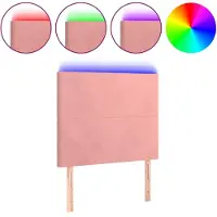 vidaXL Tête de lit LED rose 90x5x118/128 cm velours