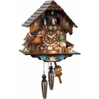 Engstler - 463_QMT - Coucou - Quartz - Noyer - avec musique avec couple de danse - 30 cm
