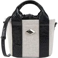 Replay sac à main sac à épaule bandoulière Handbag Cream White + Black noir gris clair