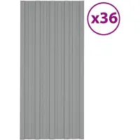 vidaXL : Panneau de toit, 36 pièces, gris, 100 x 45 cm, acier galvanisé
