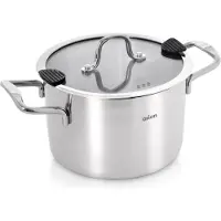 Orion | Mijoteuse avec couvercle en verre - 18 cm - 2,3 l - Marmite en acier inoxydable - Adapté à l'induction - Lavable au lave-vaisselle - VENICE