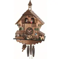 Engstler - 4488_QMT - Coucou - Quartz - Noyer - avec musique avec couple de danse - 35 cm