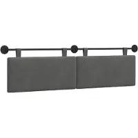 vidaXL Tête de lit suspendue en velours gris foncé