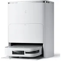 Ecovacs Deebot X2 Omni robot aspirateur blanc avec station, 8000 Pa de puissance d’aspiration, design carré fin, pads de levage à 15 mm, lavage à l’eau chaude des pads, évitement des obstacles via IA