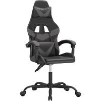vidaXL Chaise de jeu pivotante Noir et gris Similicuir