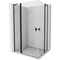 Mexen Mist L Duo cabine de douche pivotante 105 x 95 cm, transparent, noir - 8A4L-105-095-70-00