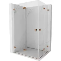 Mexen Lunar-F Duo cabine de douche pliante 80 x 75 cm, transparent, or rose - 836-080L-075P-60-00