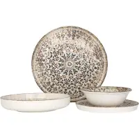 RINART set de vaisselle (Medium) - Aztec - 24 pièces - 6 personnes - porcelaine