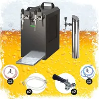 Ich-zapfe STREAM 80K kit sous-comptoir 2 voies bière avec refroidisseur sec, POMpe air, valise fût, têtes tirfiletage mâlee triangulaire et combo