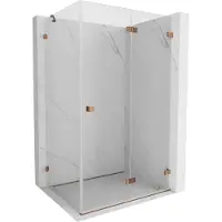 Mexen Lunar-F cabine de douche pliante droite 100 x 90 cm, transparent, or rose- 836-100-090-60-00-P