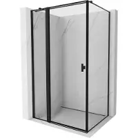 Mexen Mist T cabine de douche pivotante gauche 95 x 100 cm, cadre noir, noir - 8A4T-095-100-70-70-L