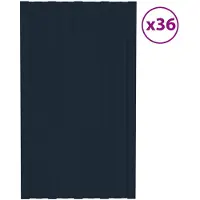 vidaXL : Panneau de toiture, 36 pièces, anthracite, 80 x 45 cm, acier galvanisé