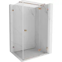 Mexen Lunar T cabine de douche pivotante droite 115 x 110 cm, transparent, cuivre brossé - 834T-115-110-65-00-P