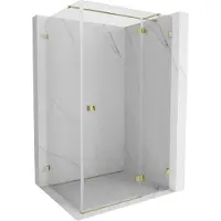 Mexen Lunar T cabine de douche pivotante droite 140 x 80 cm, transparent, doré - 834T-140-080-50-00-P