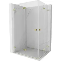 Mexen Lunar-F Duo cabine de douche pliante 90 x 80 cm, transparent, doré - 836-090L-080P-50-00