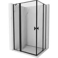 Mexen Mist Duo cabine de douche à charnière 120 x 90 cm, cadre noir, noir - 8A4-120L-090P-70-70
