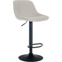 CLP Tabouret de bar Loft avec dossier, pivotant à 360°, couleur crème, revêtement en tissu