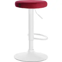 CLP Tabouret de bar Ponte - velours, structure blanche - Rouge
