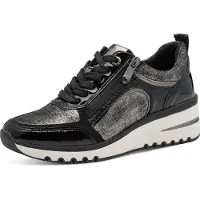 Marco Tozzi Chaussure de sport à lacets beige foncé / blanc