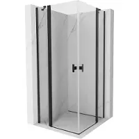 Mexen Mist Duo cabine de douche pivotante 120 x 120 cm, transparent, noir - 8A4-120-120-70-00