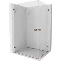 Mexen Cabine de douche pivotante Lunar-B Duo 100 x 85 cm, transparent, or rose - 832-100L-085P-60-00