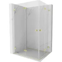 Mexen Lunar-F Duo cabine de douche pliante 85 x 80 cm, transparent, or brossé - 836-085L-080P-55-00