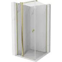 Mexen Mist T cabine de douche pivotante 120 x 120 cm, transparent, or - 8A4T-120-120-50-00